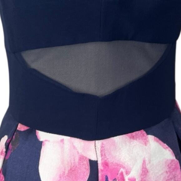 Xscape Ballgown Formal Dress Halter Neck High Low Blue Pink Floral Women Size 8 - Picture 12 of 15